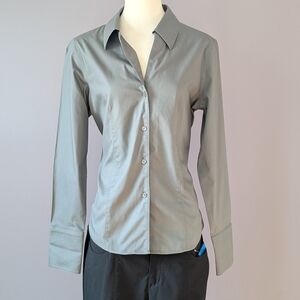 Jones New York Charcoal Button-Down Shirt- Non Iron Size 12